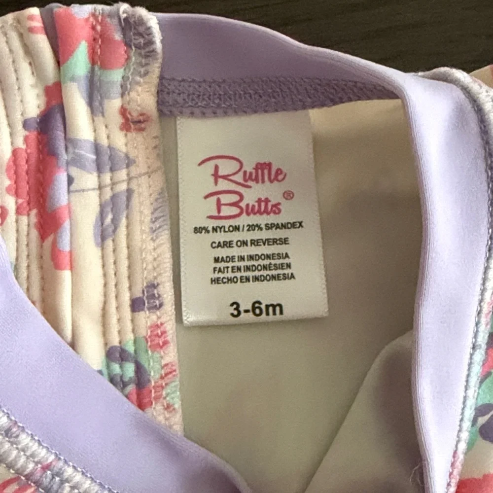 RuffleButts Long Sleeve Princess Meadow One Piece Rash Guard NWOT